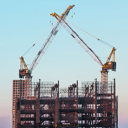 High rise building being constructed