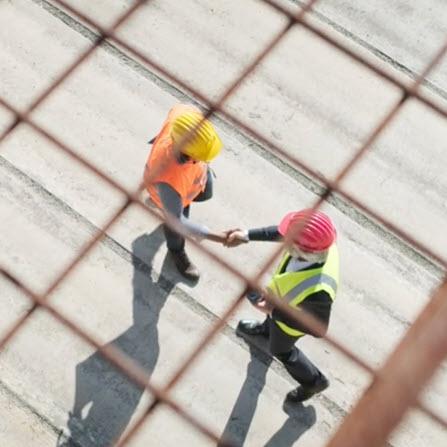 Engineers shaking hands